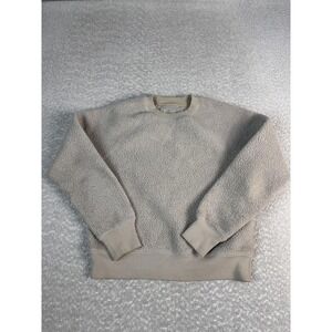 Everlane ReNew Shirt Womens Small Beige Fleece Raglan Crew Neck Long Sleeve